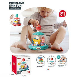 Дзиґа 6238 "Морські мешканці", механічний принцип роботи, геометричні фігурки, присоска, в коробці