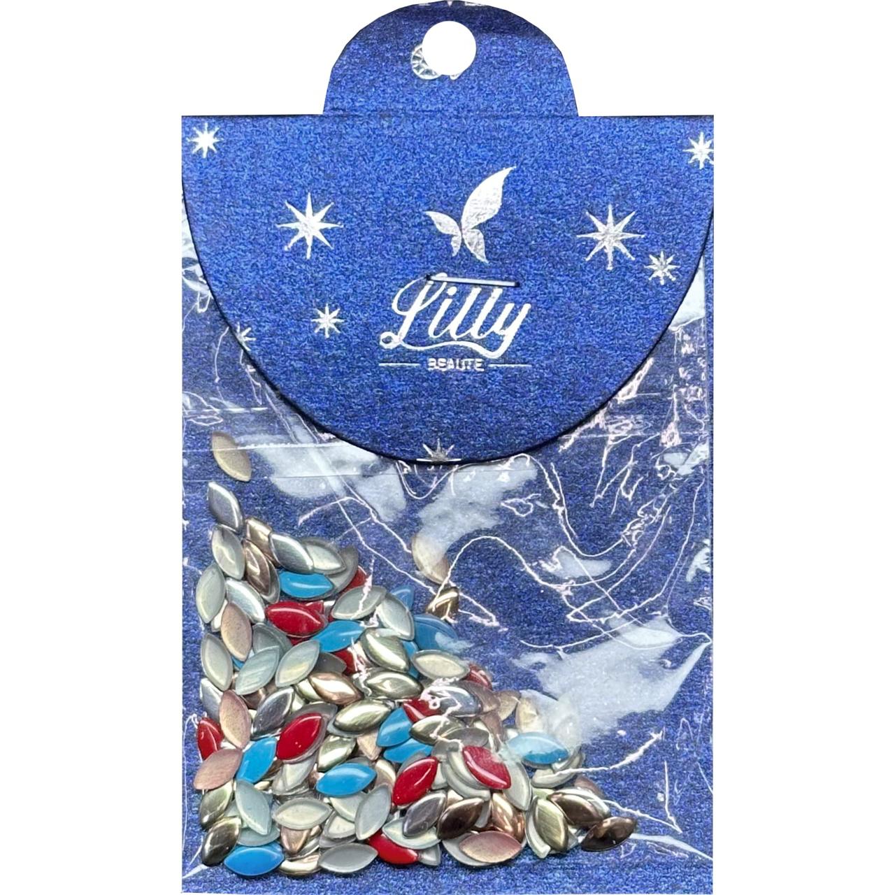 Камені Lilly Beaute пелюстки блакитні, червоні