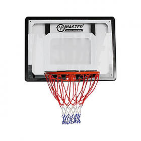 Щит баскетбольний MASTER MASSPSB-37, 80 x 58 см, чоро-білий