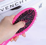 Щітка для перук шиньонів і накладного волосся 22 см рожевого кольору, фото 2