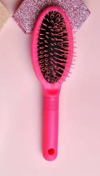 Щітка для перук шиньонів і накладного волосся 22 см рожевого кольору, фото 1
