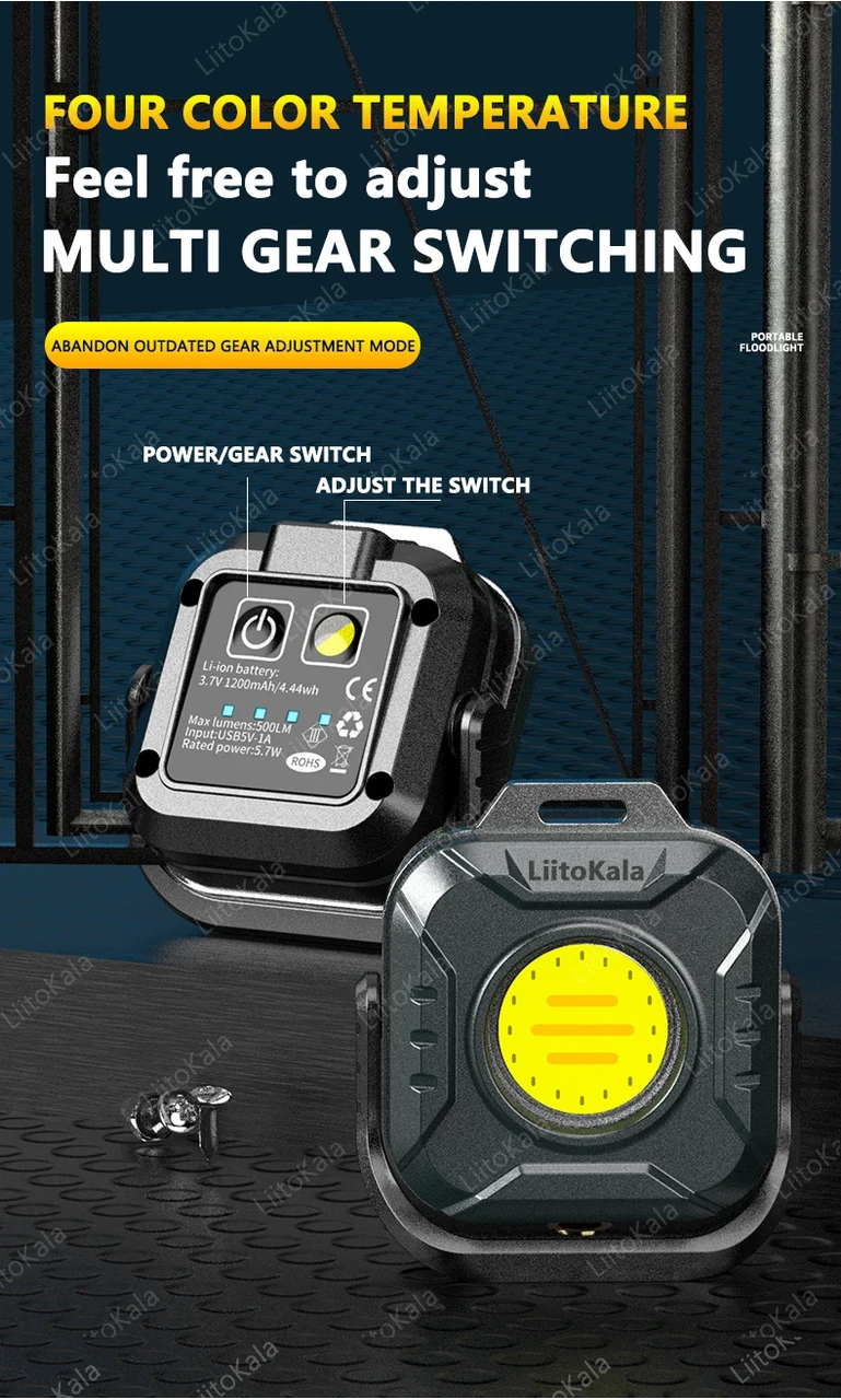 Міні ліхтар LiitoKala LF-986 COB LED Bead 500LM 5.7W із зарядкою Type-C, фото 1