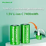 PUJIMAX 1.5V C 7400mWh Акумуляторна літій-іонна батарея високої ємності, фото 2