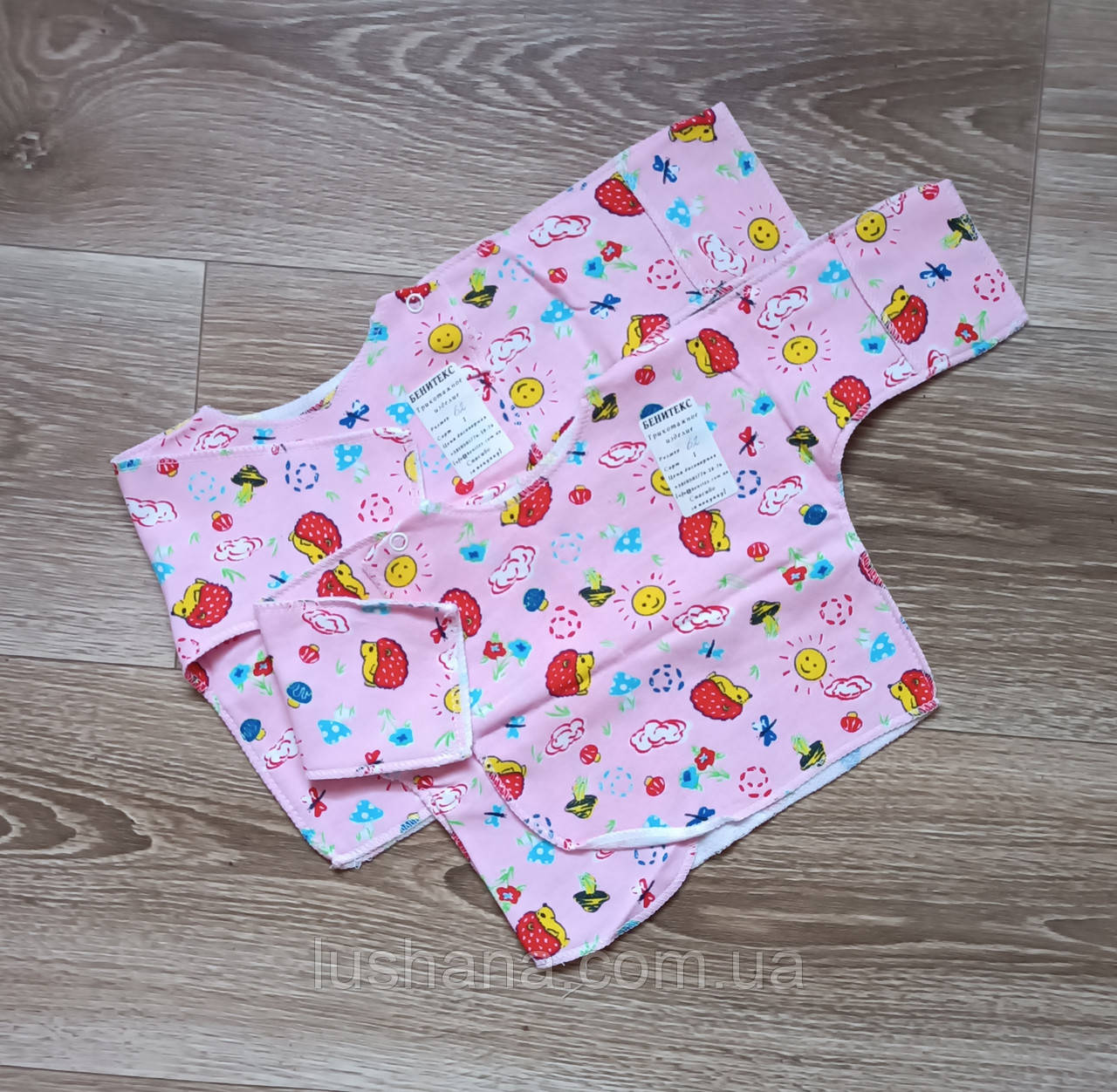 Утеплені / кофти сорочечки на дівчинку / набір 2 шт. / начос (фланель) /  р.62 /  0-3 міс., фото 1