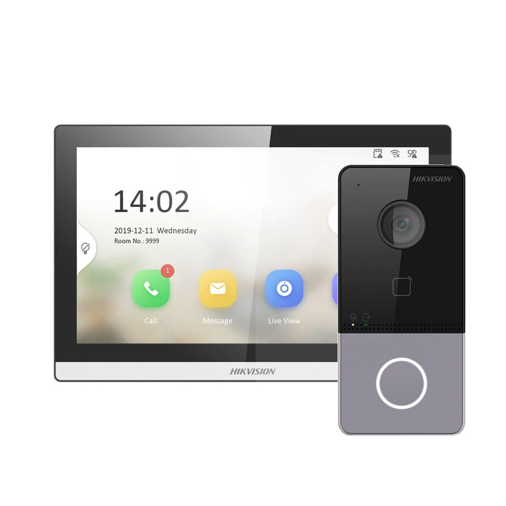 Комплект відеодомофона Hikvision DS-KH6350-WTE1 з Wi-Fi + DS-KV6113-WPE1С, фото 1