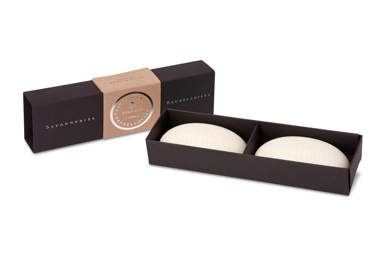 Ексклюзивне мило від "Savonneries Bruxelloises" з неймовірним ароматом "Квітка оливи" 2*50 г (Бельгія), фото 1