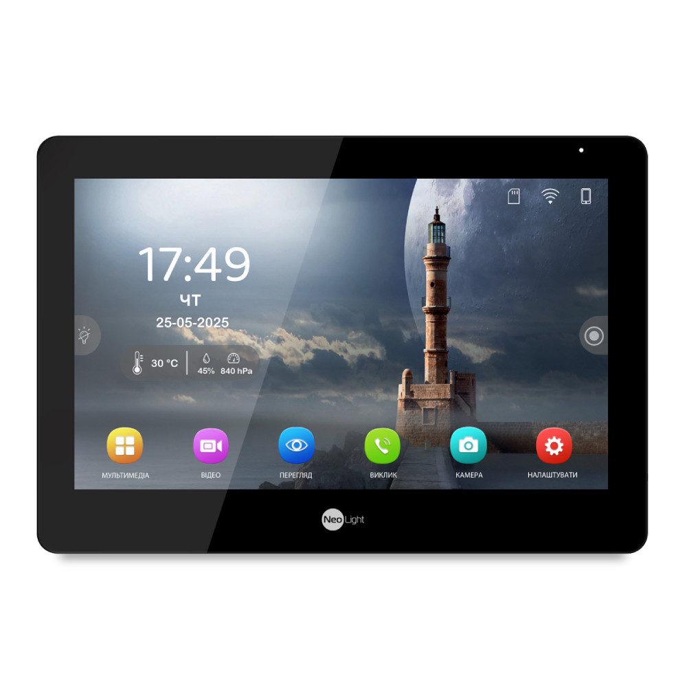 Гібридний відеодомофон 10.1" Neolight MEZZO Hybrid Black з Wi-Fi, фото 1