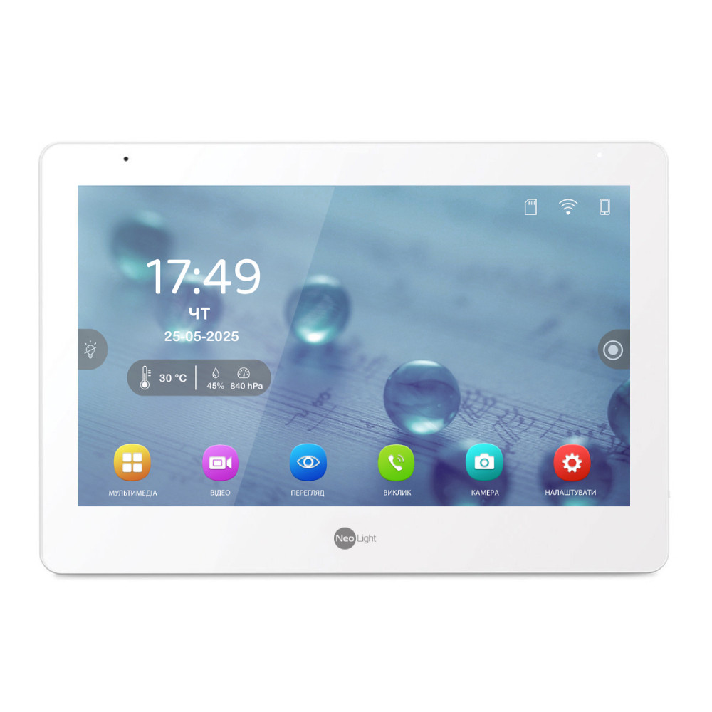Гібридний відеодомофон 10.1" Neolight MEZZO Hybrid white з Wi-Fi, фото 1