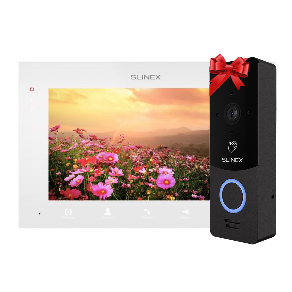 Відеодомофон Slinex SQ-07MTHD white + Відеопанель 2 Мп Slinex ML-20HD black, фото 1