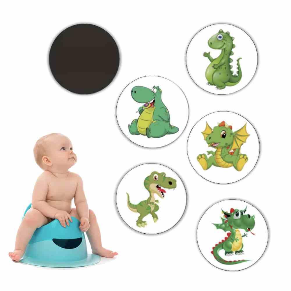 Наліпки для привчання дитини до горщика Діно (5шт), пак. 12*12см, ТМ MEGAZayka, фото 1