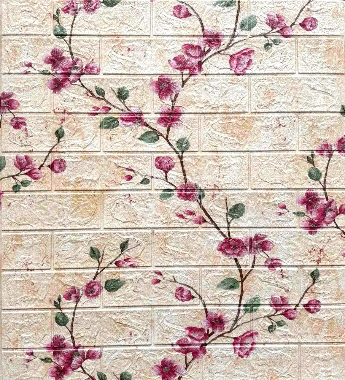 Самоклеюча декоративна 3д панель Сакура бежева 70x77см 4мм, (151) 3Д шпалери під дерево Сакура.Стіновий декор! BV-0000151