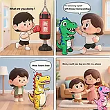 Боксерська груша для дітей 90 см неваляйка, Боксерська груша дитяча, Надувна груша-динозавр для дітей 3-6 років, фото 6