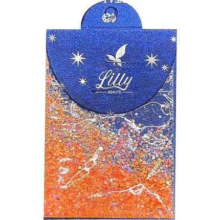 Конфетті Lilly Beaute для манікюру шестигранники червоний+оранжевий+смужки №11, фото 1
