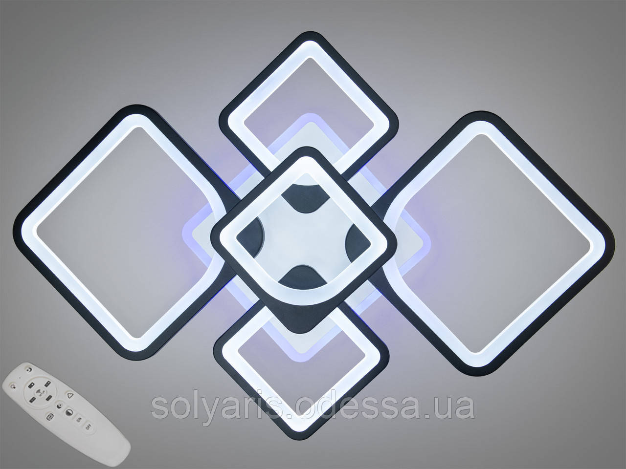 Люстра LED 8060 чорна з пультом і дімером, фото 1