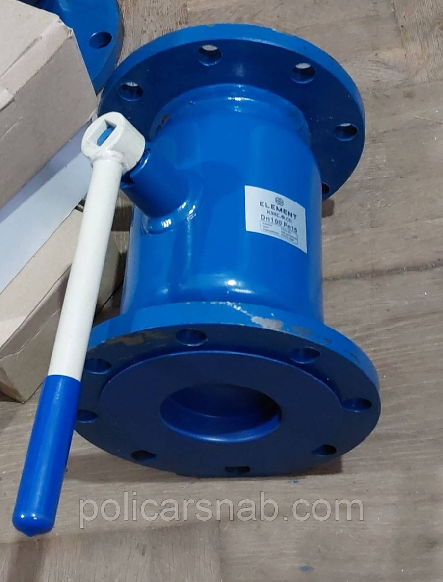 Кран запірний кульовий фланцевий сталевий СП 11с33п ДУ 100/80 4" РУ16 стандартнопрохідний  цільнозварний, фото 1