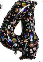 Фольгована цифра Slim STAR Maincraft 4 30" (76см) у пакуванні