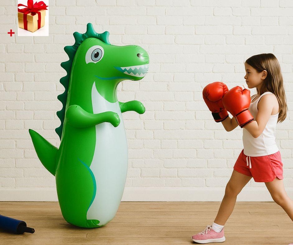 Боксерська груша для дітей 90 см неваляйка, Боксерська груша дитяча, Надувна груша-динозавр для дітей 3-6 років, фото 1