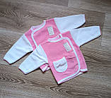 Тепла кофта сорочечка на дівчинку / махра / р.62 / 0-3 міс. / 1 шт., фото 2