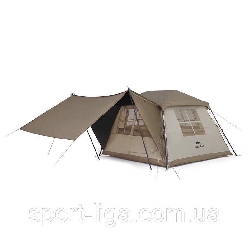 Намет з навісом Naturehike Village CNK2300ZP021, коричневий великий