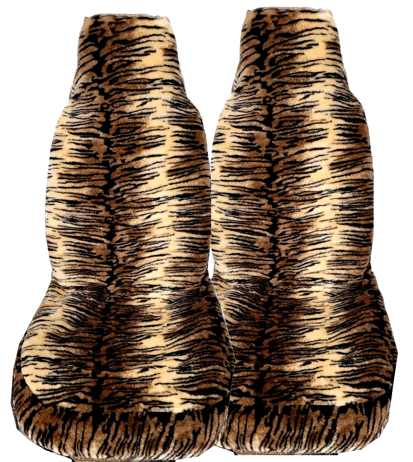 Чохли салону автомобіля універсальні хутряні комплект на всі сидання перед+зад молочний шоколад, фото 1