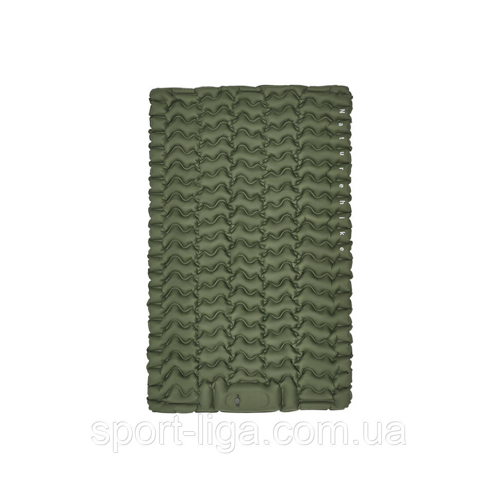 Матрац подвійний Naturehike CNK2550WS019, 65 мм, із вбудованою помпою, зелений, фото 1