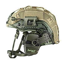 Каска балістичний шолом Fast Premium PE 3A мультикам активні навушники Honeywell чебурашки та ліхтар S M L XL олива