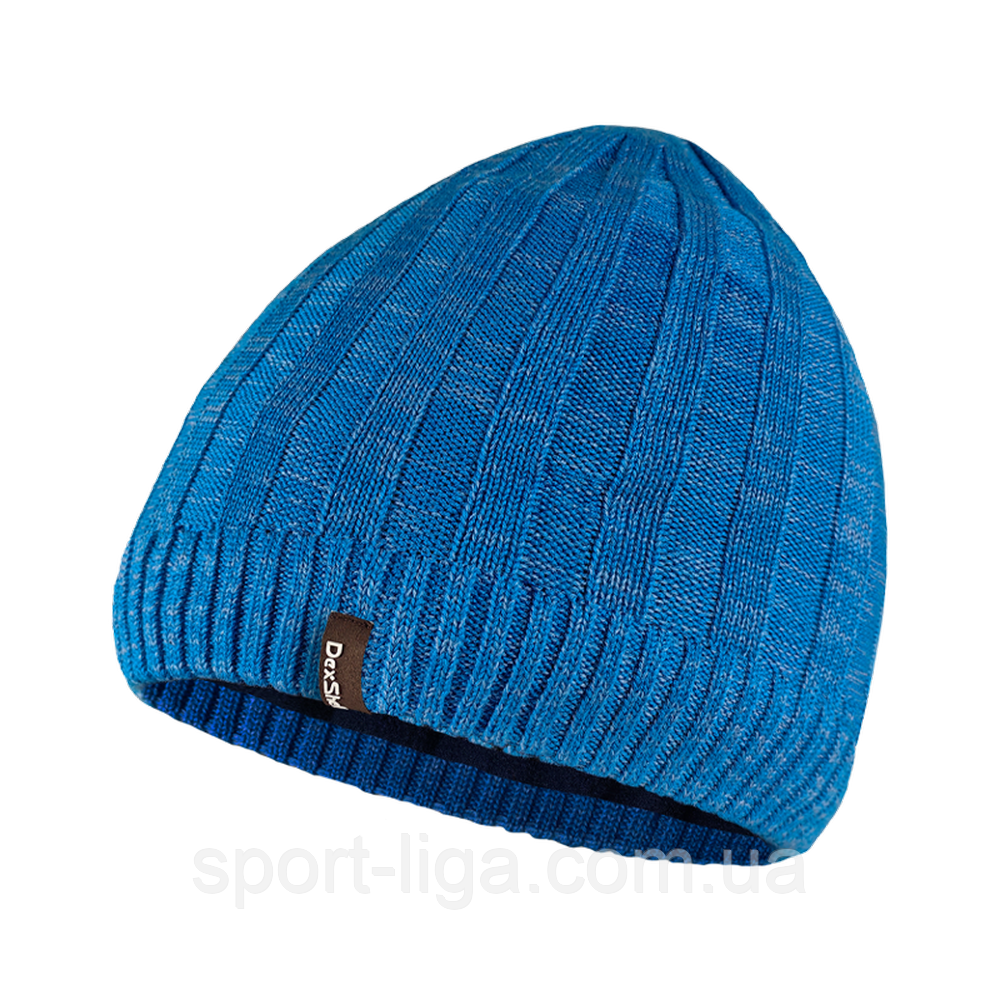Водонепроникна шапка Dexshell Heathered Rib Knit Beanie, onesize (56-58 см), блакитний