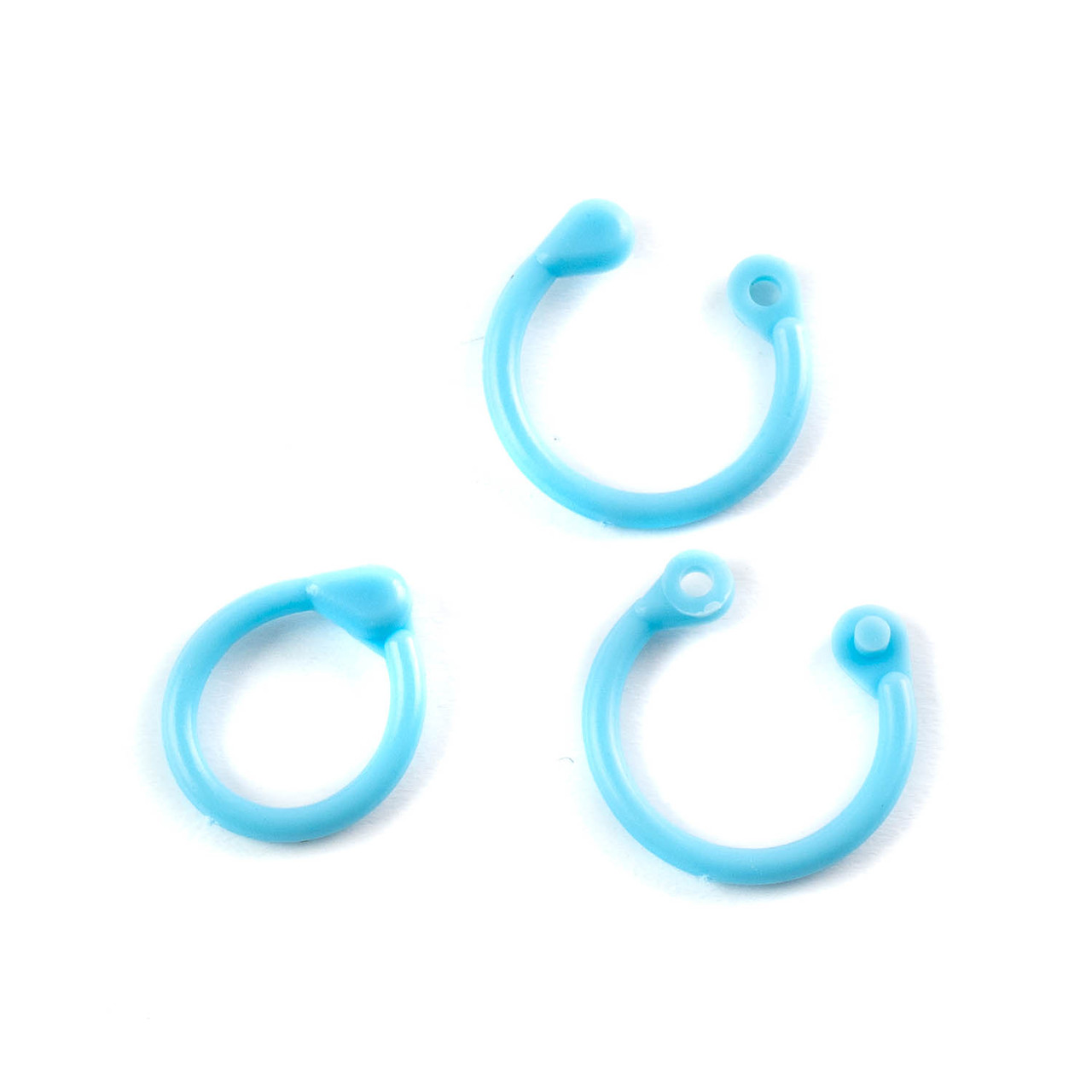 Кільце для блокнота пластик роз'ємне блакитний колір 10мм 1шт KDA079, фото 1