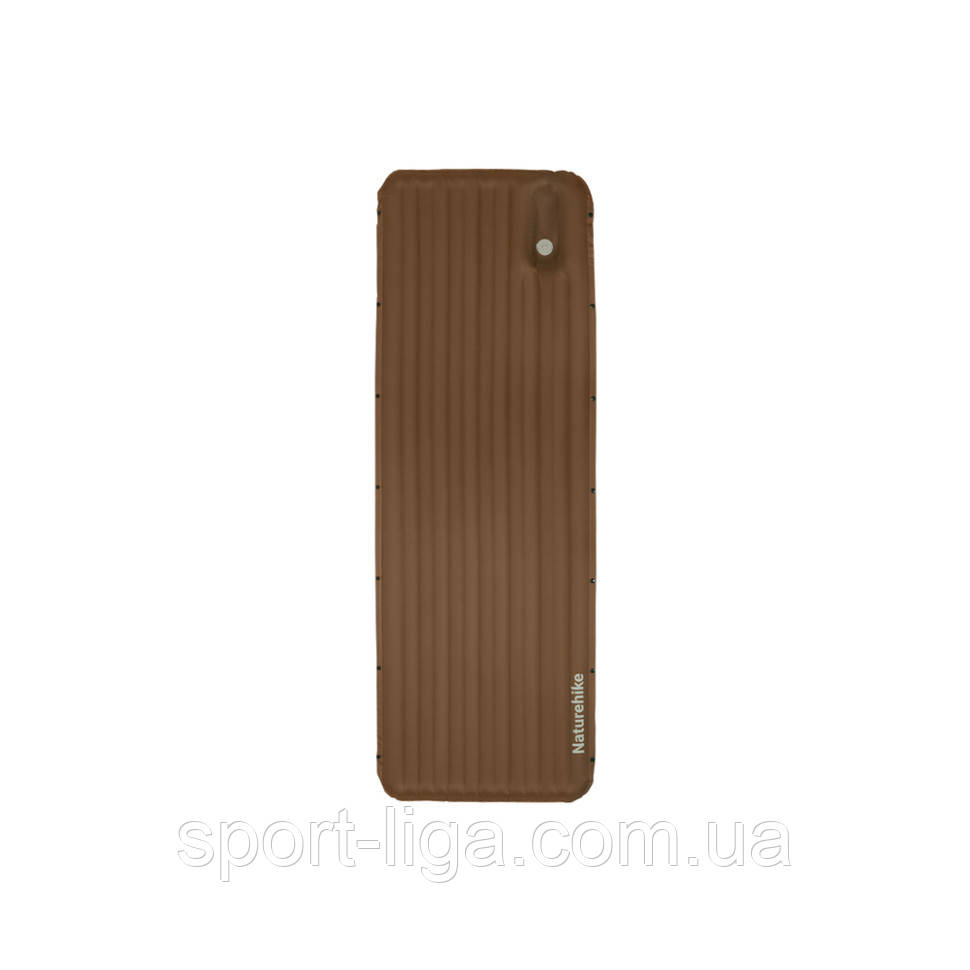 Матрац надувний одинарний Naturehike CNK2450WS035, 95 мм, із вбудованою помпою, коричневий