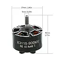 Двигун для FPV UAngel X3115 900KV 6S, фото 4
