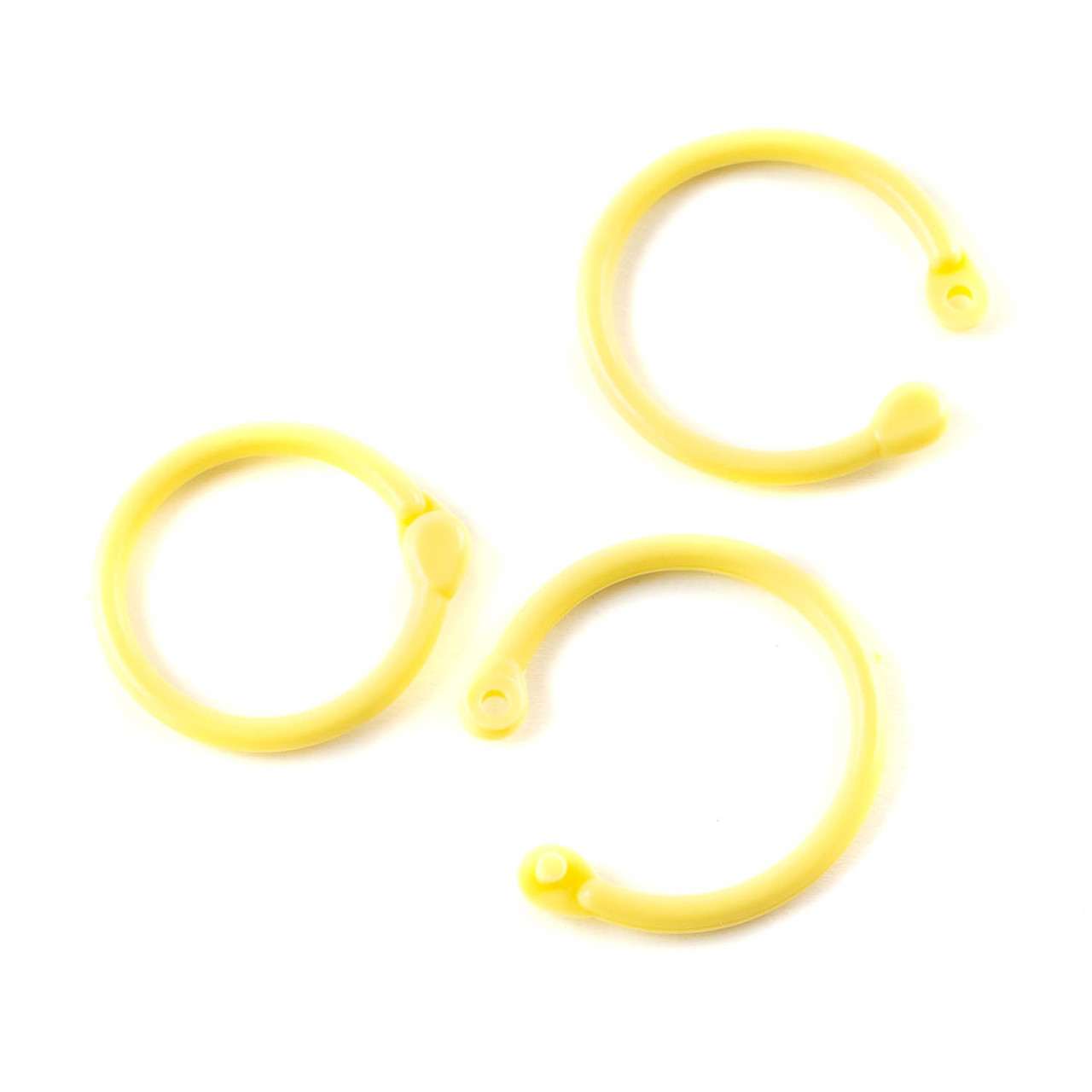 Кільце для блокнота пластик роз'ємне жовтий колір 18мм 1шт KDA084, фото 1