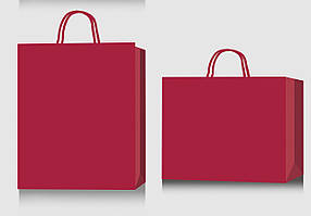 Пакет паперовий подарунковий з великим дном 51х51х26см малиновий BM200014329