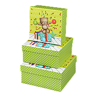 Коробки подарункові набір 3шт вкладені 1в1  розмір найбільшої 20х20х95см з глітером BM233326