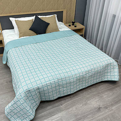 Покривало декоративне Decorator Bianca 215х240 см блакитний з білим