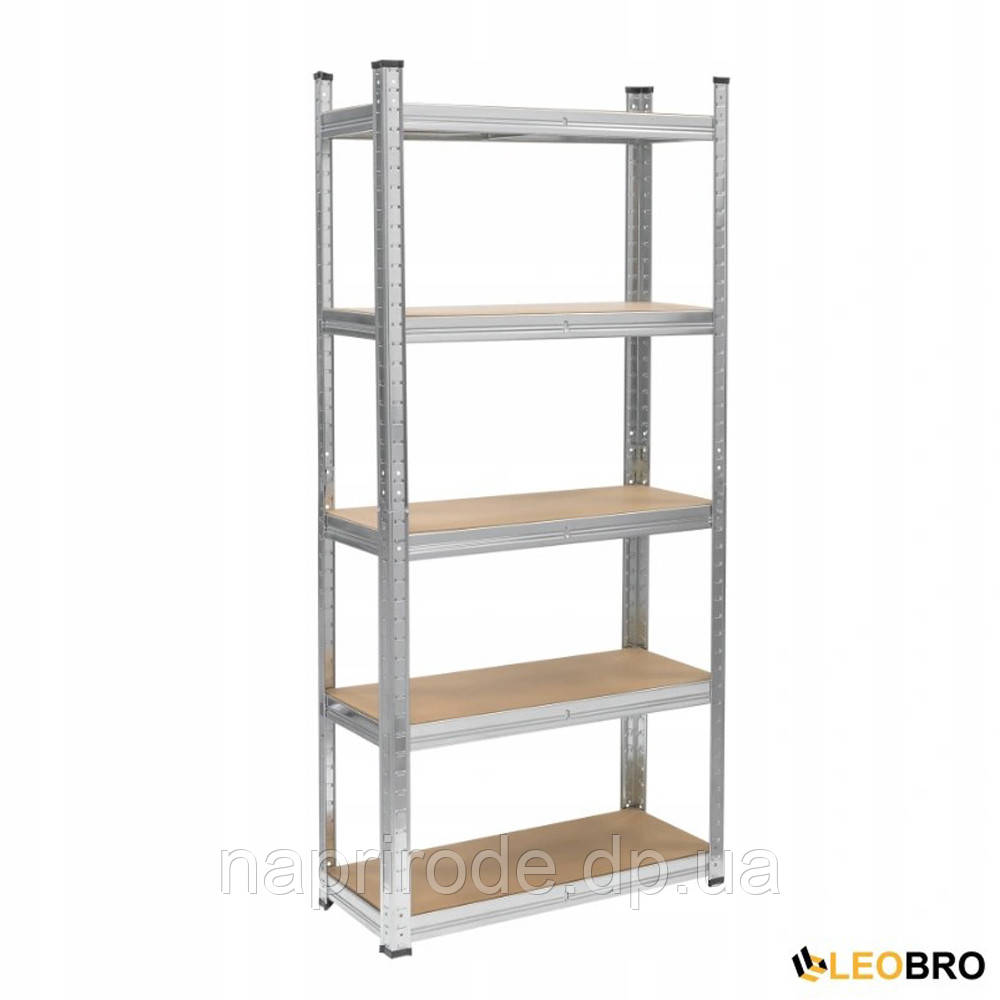 Стелаж LEOBRO 150 х 70 х 30 см, 175 кг/полиця, 5 полиць (LB-R116) для гаража, комори, балкона, фото 1