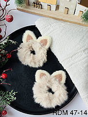 Гумки для волосся оптом хутро Ø 7 см 24 шт/уп