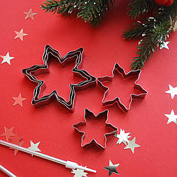 Набір вирубок для пряників та печива "Сніжинки" 5 шт