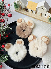 Гумки для волосся оптом хутро Ø 7 см 24 шт/уп