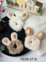 Гумки для волосся оптом хутро Ø 7 см 24 шт/уп