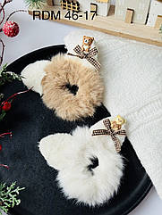 Гумки для волосся оптом хутро Ø 7 см 24 шт/уп