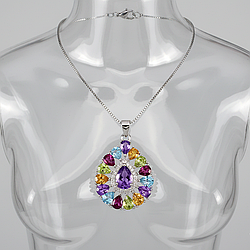 Аметист срібне кольє, 0209ПС