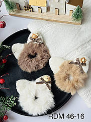 Гумки для волосся оптом хутро Ø 7 см 24 шт/уп