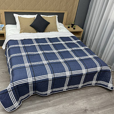 Покривало декоративне Decorator Kelso 215х240 см синій з білим