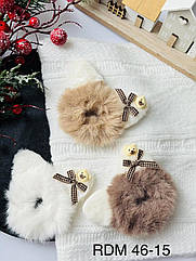 Гумки для волосся оптом хутро Ø 7 см 24 шт/уп