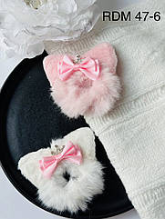 Гумки для волосся оптом хутро Ø 7 см 12 шт/уп