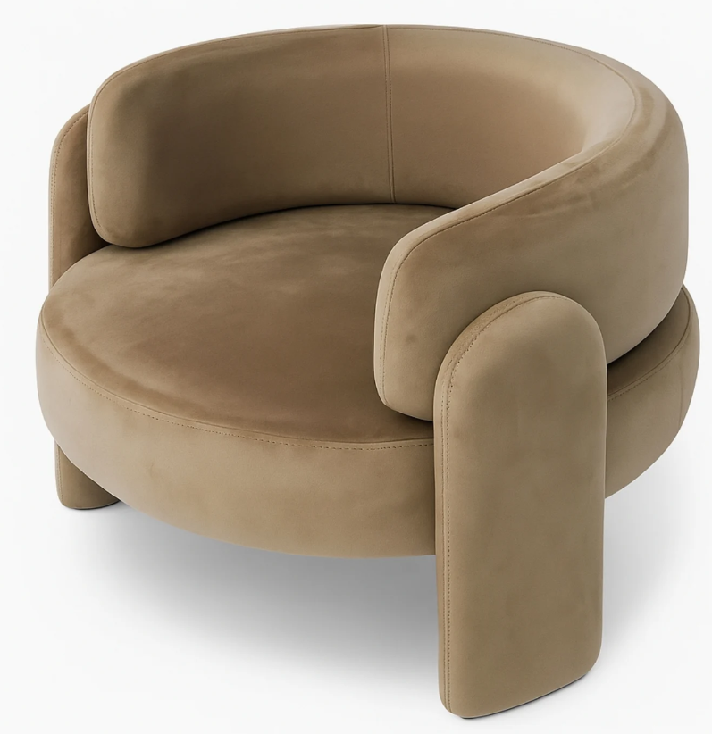 Крісло м'яке Аманда OLB, оббивка велюр, колір на вибір