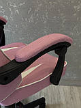 Комп’ютерне крісло із тканини з підніжкою і 2 подушками до 130кг DEUS EDGE РОЖЕВЕ, фото 9