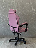 Комп’ютерне крісло із тканини з підніжкою і 2 подушками до 130кг DEUS EDGE РОЖЕВЕ, фото 3