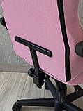 Комп’ютерне крісло із тканини з підніжкою і 2 подушками до 130кг DEUS EDGE РОЖЕВЕ, фото 10