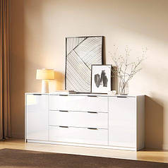 Комод Рома 2.0 Глянець Білий 2дв 3шх